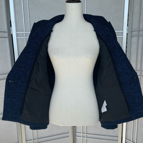 Veronica Beard Black/Blue Plaid Cutaway Dickey Jacket sz 14 - Picture 6 of 11